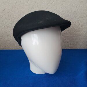 VTG Country Gentleman Classic BLACK Wool Cabbie Cap Hat Men's M